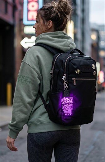 Custom Rave “rave N Ruin Me” Backpack Zips – Neon Festival Zipper Pulls, EDM Rave Accessories, Custom Kink Style Bag Charms, Festival Outfit - Etsy