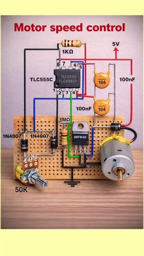 ⚙️DC Motor Speed Control Circuit Using 555 Timer | Simple Electronics Project ⚡