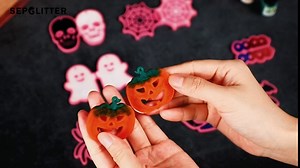 SEPGLITTER Halloween Earring Resin Molds Kit, 8 Pairs Earring Silicone Molds with Earring Hook Open Jump Ring Pumpkin Bat Web Spider Witch Hat Ghost Danglefor Halloween Decor Girl DIY Crafts