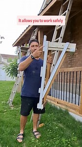 This is my homemade ladder jack. It allows you to work safely on a ladder with both hands. You can place it anywhere on the ladder or use it as scaffolding. #ladder #ladderjack #ladderwork #ladderjacks #renotip #renovationtips #renotools #carpentrytools #toolmaker #toolsofthetrade #tooltiptuesday #carpentryworks #carpentrywork #diyproject #diyrenotip #renoproject #handyman #homeownership #homerepairs #eavestroughcleaning #sidinglife #sidingcontractor #bluecollartips #carpentryskills | Meyers.mak