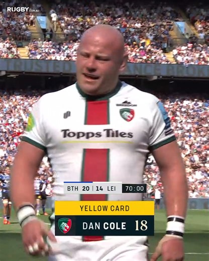England legend Dan Cole had only been on the field for five minutes in the final match of his career when he was shown a yellow card with just ten minutes left on the clock 💔 🎥 TNT Sports Rugby | Leicester Tigers | rugby.com.au