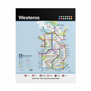 WESTEROS * Fantasy Metro Map Poster * Scenic Travel-style Wall Art - Etsy