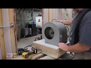 using an old furnace blower for a exhaust fan and finishing the back wall