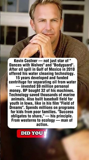 How Kevin Costner Turned His Fame Into Real-World Impact