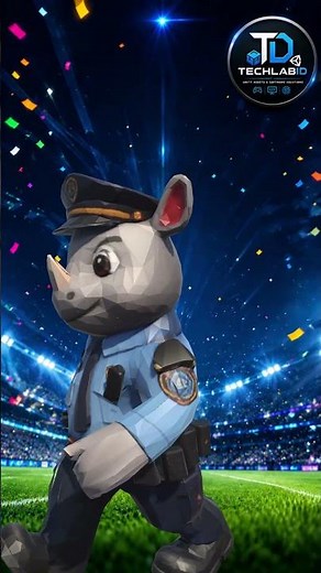 FREE 3D Rhino Police | Animal Character 🐦 | FBX GLB OBJ |#unity3d #indiegame #gamedev #gaming