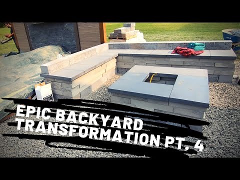 EPIC BACKYARD MAKEOVER PART 4 - Building a Paver Sitting Wall on a Paver Patio
