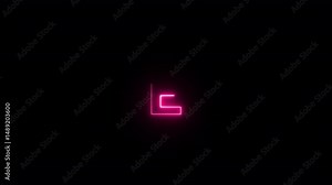 Animated Neon Text (A to Z) on black background Neon Letter E Animation on Black Background .Neon glowing sign letter E with alpha channel, neon alphabet and letters, neon light for banner A to Z