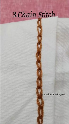 How to Make chain Stitch by hands | 3.Chain stitch | Types of stitching