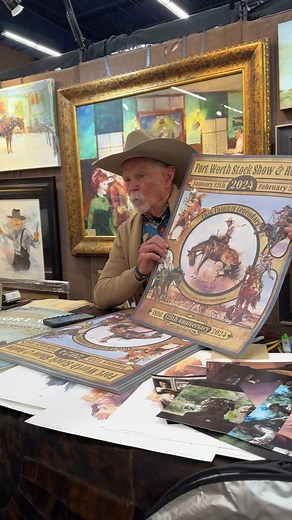 Me describing to a few of my fans, my inspiration for my newest poster at this year's Fort Worth Stock Show & Rodeo (2024). | Buck Taylor