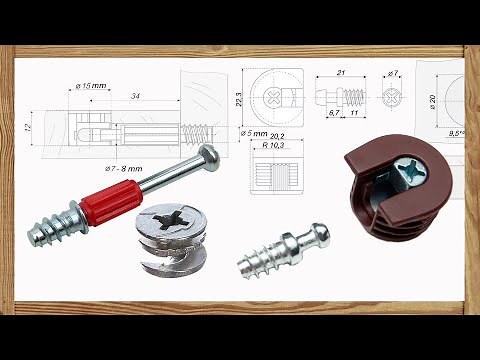 Cam Lock with Threaded Length Dowel and Connectors with Bolts (Rafix) - drawing for installation