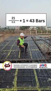 One Way Slab Bar Calculation | Crank Bar & Straight Bar Explained #construction