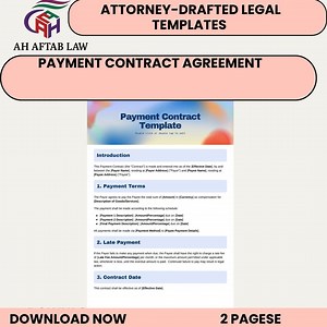 Payment Contract Template: Service Agreement (word & PDF) - Etsy Australia