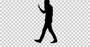 Silhouette Man walking, Alpha Channel