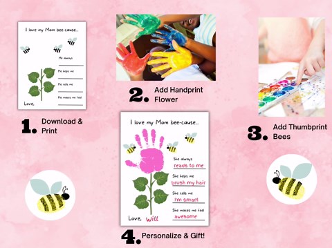 Kids Handprint Keepsake for Mom, Teacher Resource, Craft for Pre-k Kindergarten Children, Mothers Day, Mom Birthday Gift, Mothers Day Craft - Etsy