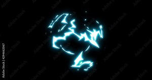3 Step Ball Power Electrical Cartoon Elements Animation. Thunder Electrical Ball Power Elements with Glow Effect. 4K resolution with Alpha channel. Easy to use, Drop .mov files into your project.