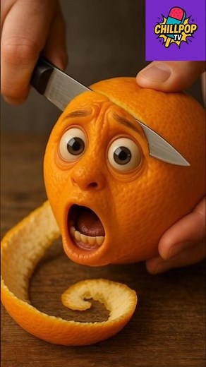 😂 Funny Orange Face Getting Peeled | Satisfying & Crazy Fruit Art 🍊