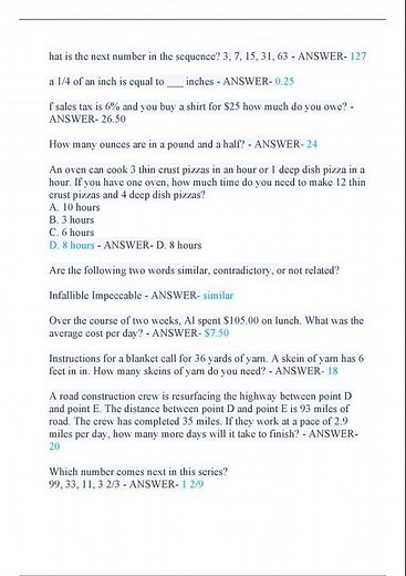 WONDERLIC TEST NEWEST 2025 2026 ACTUAL TEST 180 QUESTIONS AND CORRECT DETAILED ANSWERS WITH RATIONAL