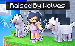 MC我的世界Raised By WOLVES In Minecraft!
