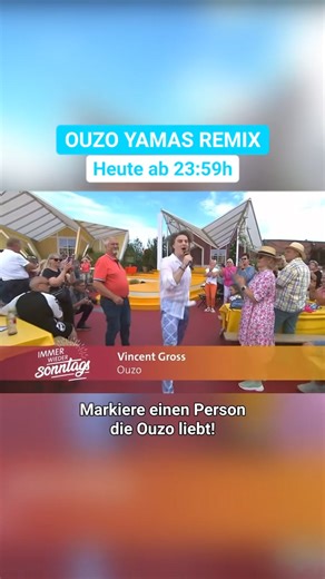 378K views · 9.5K reactions | Heute um 23:59h | #OUZO YAMAS Remix  Markiere eine Person die Ouzo liebt!   Hier Pre-Saven & STREAMEN:  https://umg.lnk.to/OuzoYamasRemix | Vincent Gross | Facebook