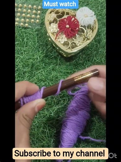 flower weaving from wool easy flower weaving for beginners #hand knotted craft #trending shorts