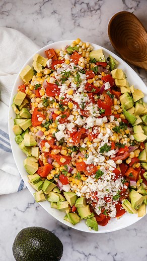 1.3K views | Grilled Corn Salad with red peppers and avocado. This...