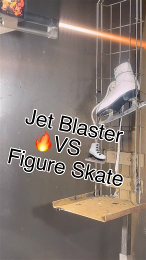 The Funblaster Channel on Instagram: "🔥⛸️ Jet Blaster vs a figure skate. The leather ignites… And suddenly it’s a sea of fire 🔥🔥 Pure Jet Blaster madness 😈 👉 Follow for more extreme destruction #jetblaster #thefunblasterchannel #reels #destruction #firestorm"