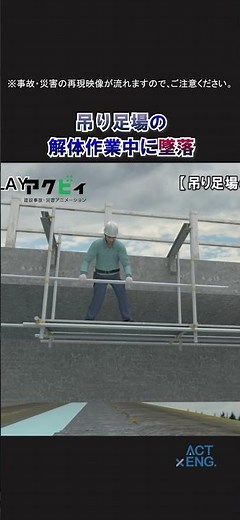 事故・災害事例集 「吊り足場の解体作業中に墜落」#橋梁工事 #吊り足場 #張り出し足場 #アクビィ