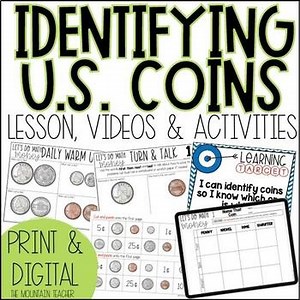 Identifying Coins Worksheets | Lesson Plans, Activity, Warm Up for US Money