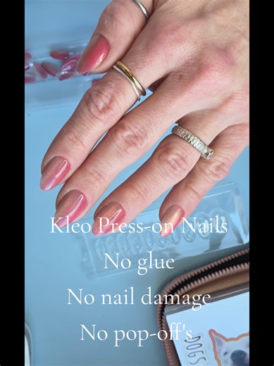 POV: You’re a busy woman who wants to feel put together… but you’re not about to spend hours at the salon every 2 weeks or destroy your nails with glue and damage. 💅 That’s why I’m obsessed with my Kleo nails. No glue. No nail damage. No random pop-offs while living real life. Just easy, beautiful nails that actually keep up with my life. And trust me… my life is not gentle on nails. 😅 Between work, workouts, cleaning, errands, outdoor adventures, and all the chaos in between… these still look