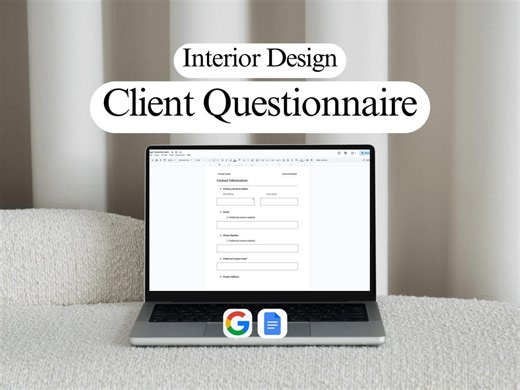 Interior Design Client Questionnaire, Discovery Form, Editable, Google Docs Template, Onboarding - Etsy