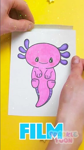 🤗🌈 Paper Axolotl Toy Comes to Life! Fun DIY Art for Kids #DIY #KidsLearning