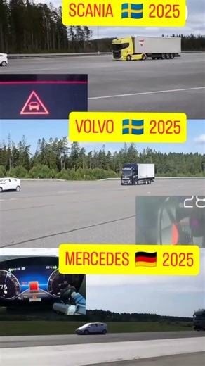 Automatic Emergency Braking Test 🚛 | Which 2025 Truck Brakes Best?(Scania vs Volvo vs Mercedes)