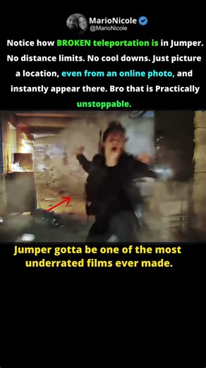 Jumpers (2008), might have the strongest form of teleportation, it might be even better than Goku's