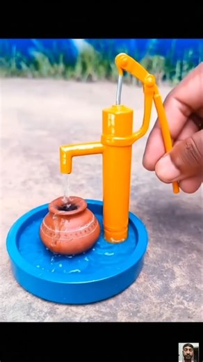 Mini pitcher and hand pump water farming project#ruralminiproject​#handpump​ #miniproject​ #shorts​