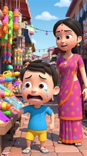 Bholu pichkari ke liye ro Raha Hai 😭 #kiddomasti #cartoon #shortsfeed #viralvideo#viral#viralshorts