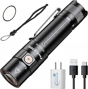 Lumintrail Fenix E35R EDC Flashlight, 3100 Lumens USB Rechargeable LED Flashlight with 5100 mAh Battery, 6 Lighting Modes, with a Wall Plug