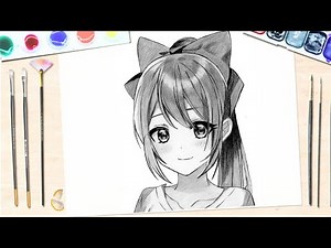 How to draw anime girl | easy drawing tutorial | cute anime girl drawing with pencil