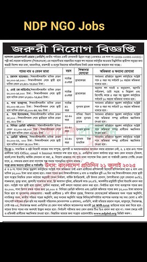 132K views · 763 reactions | NDP NGO Jobs Circular -2025 | NGO-Non Governmental Organizations | Facebook