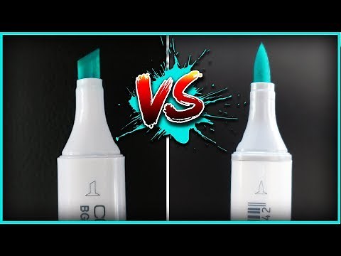 Chisel Tip VS Brush Tip ~ Copic Marker Art Challenge (drawing with all my copics)