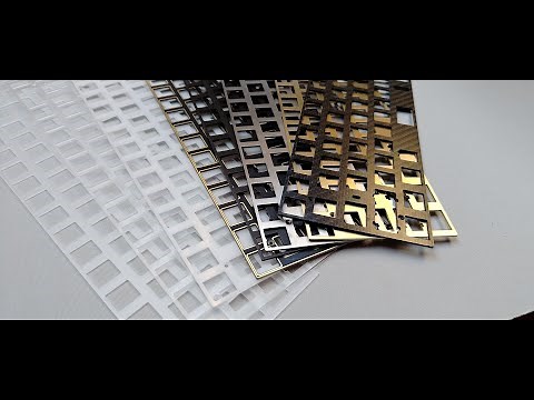 Comparing 8 keyboard plate materials sound (PP, PC, POM, FR4, AL, Steel, Brass, CF) foamless linear