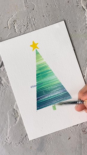 A cute Christmas tree anyone can paint! Just simple horizontal lines 🎄 #simplewatercolour #christmastreeart #watercolourchristmas #aquarellenoël #aquarellefacile #peintureaquarelle #watercolourpainting #weihnachtsbaum #aquarellmalerei #weihnachten #christmascardidea #festivewatercolour #holidaypainting #watercolourartist #fblifestyle | blue.lisart.art
