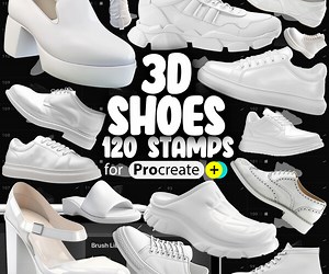 ArtStation - 120 Procreate 3D Shoes Stamp Brushes | Procreate Boots Stamps | Procreate Sneakers Stamps Brushes | Procreate Dual Color Stamp Brushes | Procreate Sandals Stamp | Procreate Heels | Procreate Loafers | Procreate Moccasins Stamp Brushes | Brushes