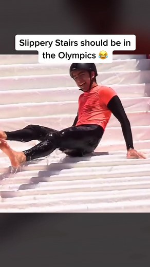 Slippery Stairs is INTENSE 😂👏 We need this in the #Olympics 🥇 #tokyo2020
