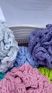 Crochet Cotton Shower Pouf: Reusable Bath Scrubby - Etsy