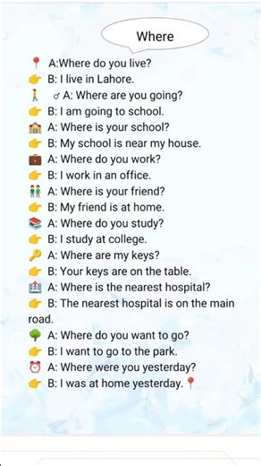 10 Easy “Where” Questions for Beginners (Daily Use English) #viral