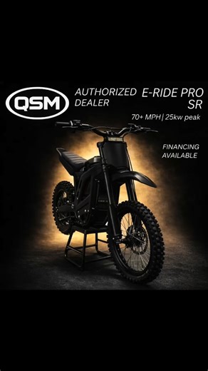 70 MPH. 25kW of electric dominance ⚡ The E-Ride Pro SR is officially here at QSM. Authorized E-Ride Pro dealer ✔️ Financing available ✔️ Built for riders who don’t settle. 📍 Ontario, CA 📩 DM us for details 💵💵EASYFINANCE #ERidePro #ERideProSR #ElectricDirtBike #ElectricMoto #EVPerformance #ElectricPowersports #OffRoadElectric #MotoLife #DirtBikeLife #RideElectric #SoCalRiders #InlandEmpire #OntarioCA #CaliforniaRiders #PowersportsDealer | QSM Quickstyle Motorsports