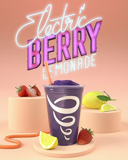 6.3K views · 90 reactions | Flashy color, refreshing taste — the berry best combination ⚡ Try our newest smoothie, Electric Berry Lemonade! | Jamba | Facebook