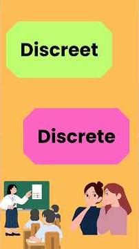 Discreet and Discrete what's the difference between them. #shorts #englishspeaking