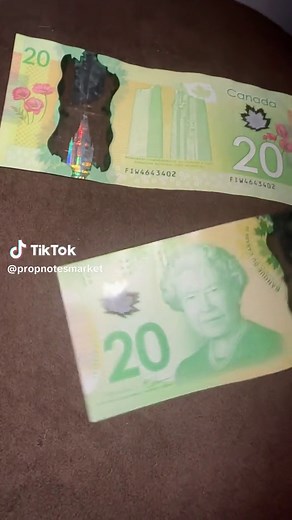 Fake vs real canadian bills identical #fyp #fypシ #canada #prop #rich