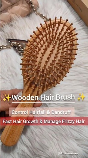 Wooden Comb Benefits for hair growth | Wooden hair brush to control Hairfall & Dandruff - Dr. Menka